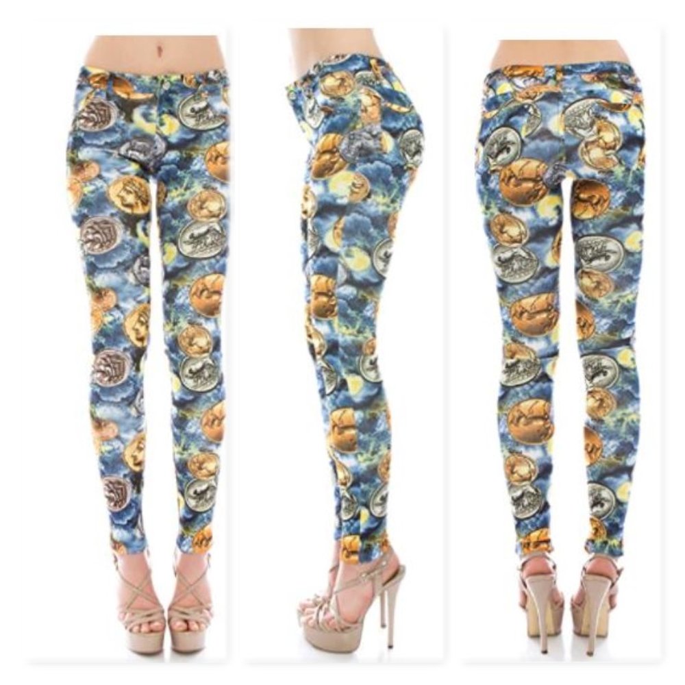 Coin Print Scuba Leggings